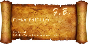 Furka Bálint névjegykártya