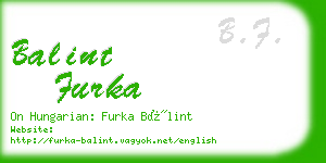 balint furka business card